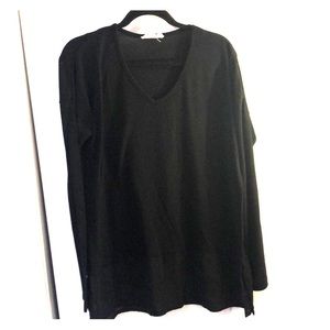 Black tunic with sheer detail on hem
